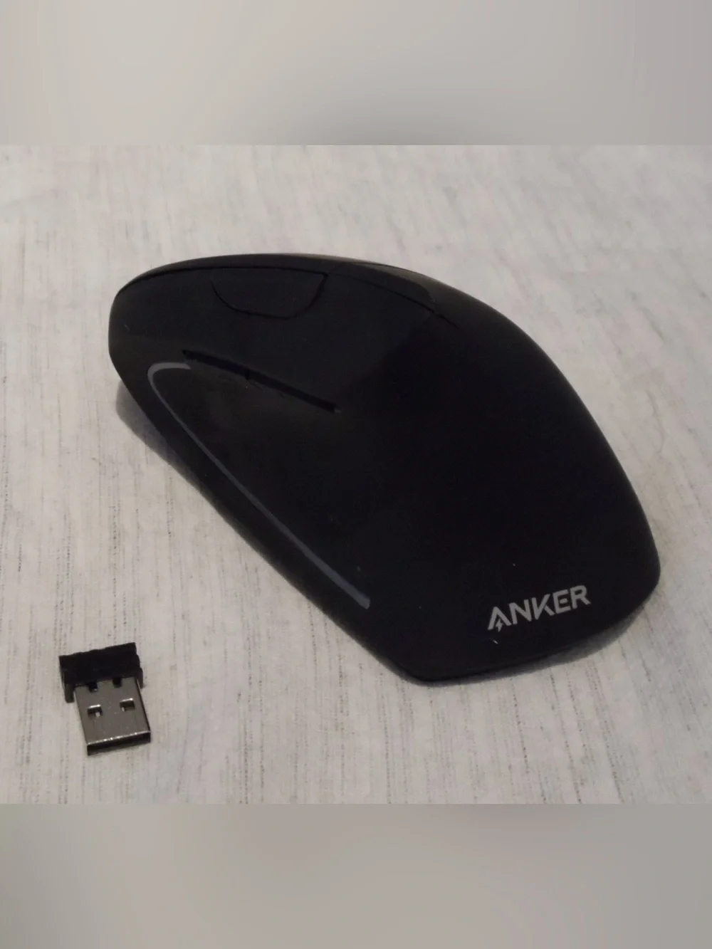Anker 2.4G Wireless Vertical Ergonomic Mouse Black USB Receiver Included